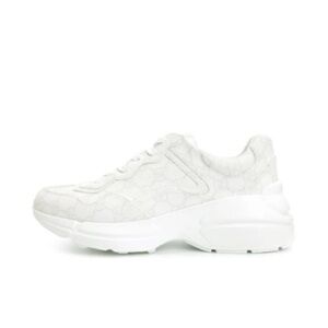 Gucci White GG Supreme Canvas Rhyton Sneakers